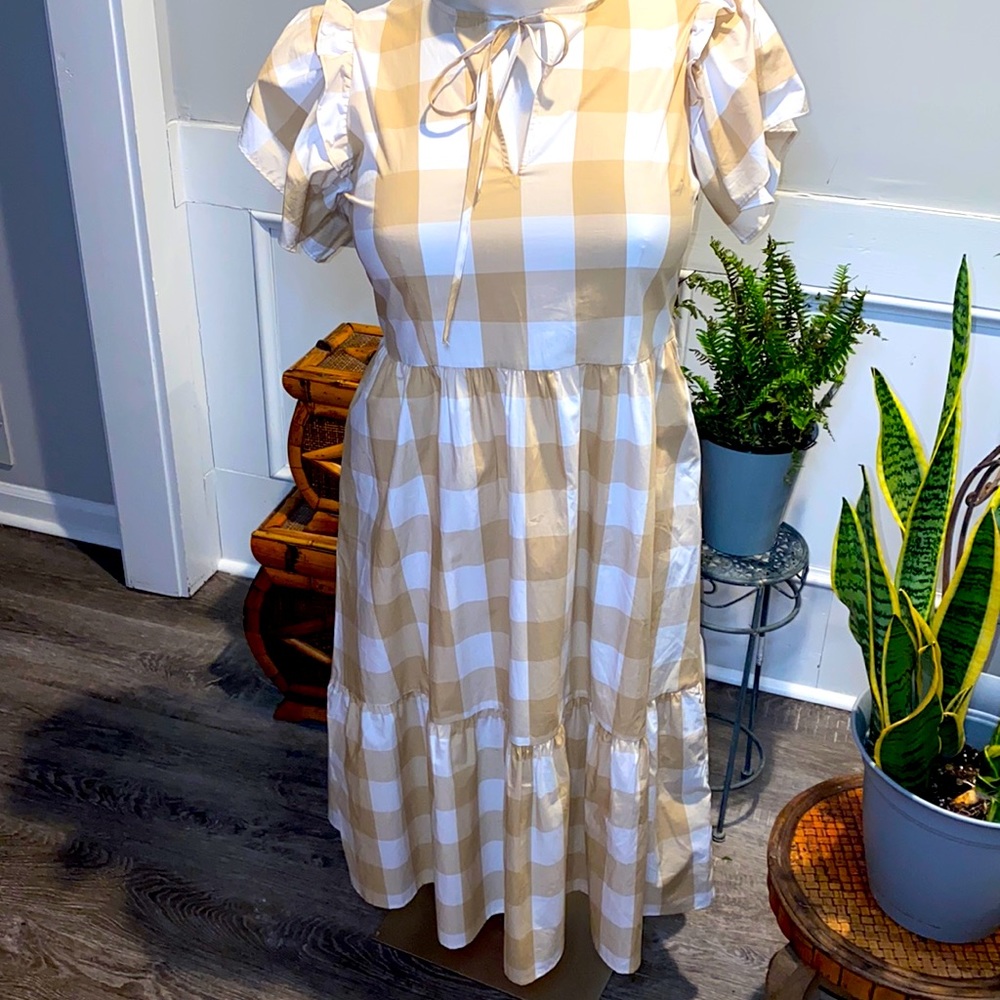 Nude Gingham Dress: Who What Wear
